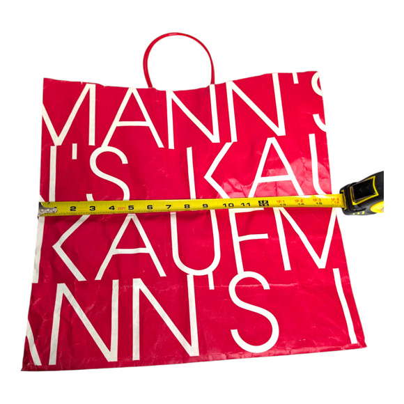 Kaufmann's Red & White Logo Spell Out Large Paper Shopping Bag Vintage Prop - Picture 7 of 9